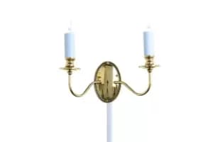 Image of Georgian Polished Brass Candle Wall Lamp