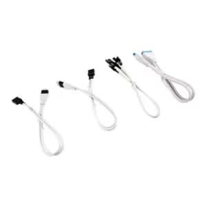 Image of Corsair 30cm White Premium Braided Sleeved Front Panel Extension Kit