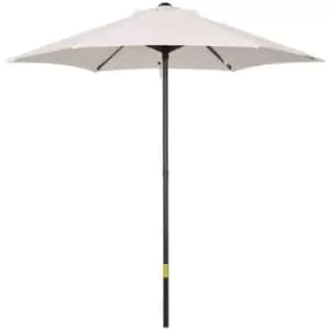 Image of Outsunny 2M Parasol Patio Umbrella Outdoor Sun Shade With 6 Ribs - Cream White