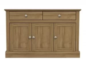 Image of LPD Devon Oak 3 Door 2 Drawer Large Sideboard Flat Packed