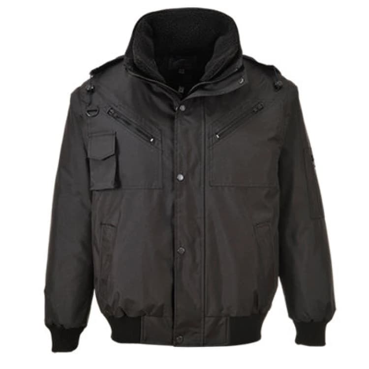 Image of Oxford Weave 300D 4 in 1 Waterproof Bomber Jacket F465BKRXXXL Colour: Black