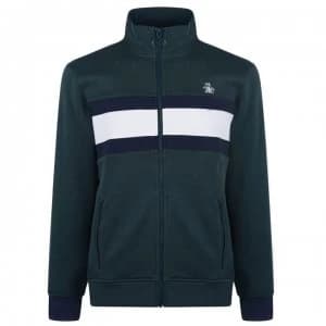 Image of Original Penguin Colour Block Funnel Neck Zip Jacket - Spruce Grn 372