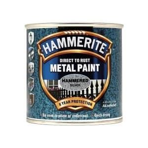 Image of Hammerite Direct to Rust Hammered Finish Metal Paint Dark Green 750ml
