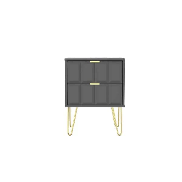 Image of Ready Assembled Cuba 2 Drawer Locker - Dust Grey