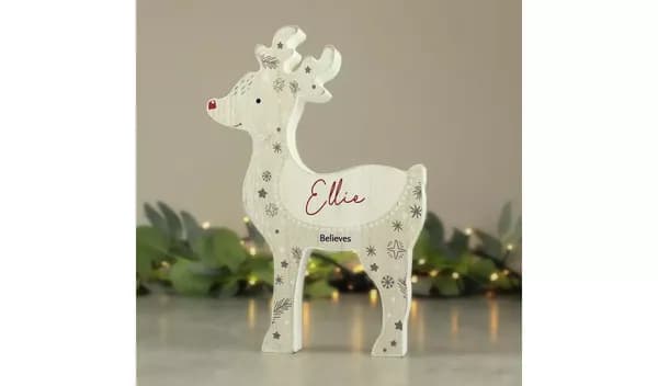 Image of Personalised Memento Company Personalised Message Red Nosed Reindeer Christmas Decoration