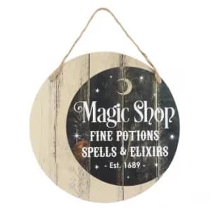 Image of Magic Shop Round Hanging MDF Sign