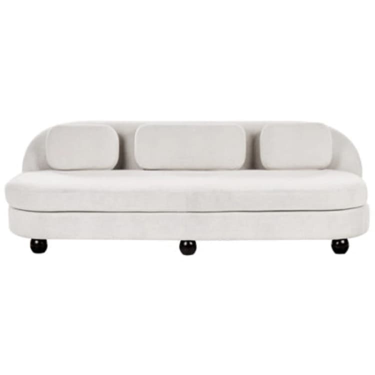 Image of Beliani Sofa 3 Seater Fansen Fabric Off-White With Cushion