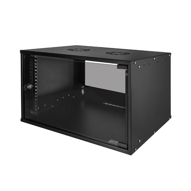 Image of LogiLink W06C55B rack cabinet 6U Wall mounted rack Black