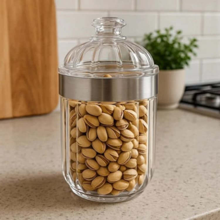 Image of Premier Housewares Maison by Premier Medium Acrylic Canister Silver