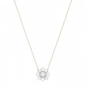 Image of Swarovski Sunshine Rose-Gold Plated White Necklace Jewellery