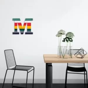 Image of Alphabet M 2 Multicolor Decorative Wooden Wall Accessory
