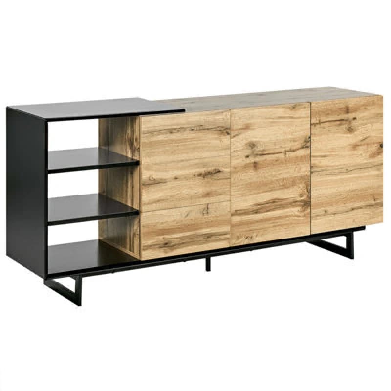 Image of Beliani 2 Door Sideboard Fiora Brown/ Black