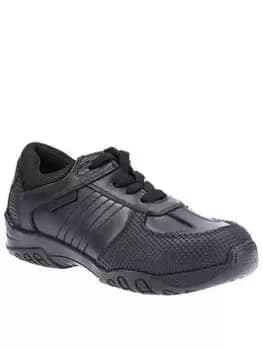 Image of Hush Puppies Boys Jezza Lace Back To School Shoes - Black, Size 1 Older