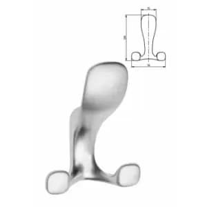 Image of Modern Hat Coat Hanger Hook Door Wall Bath Model Toledo 104mm - Colour Aluminium - Pack of 20
