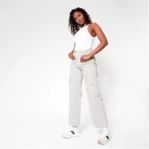 Image of I Saw It First Pocket Detail Cargo Jeans - Grey