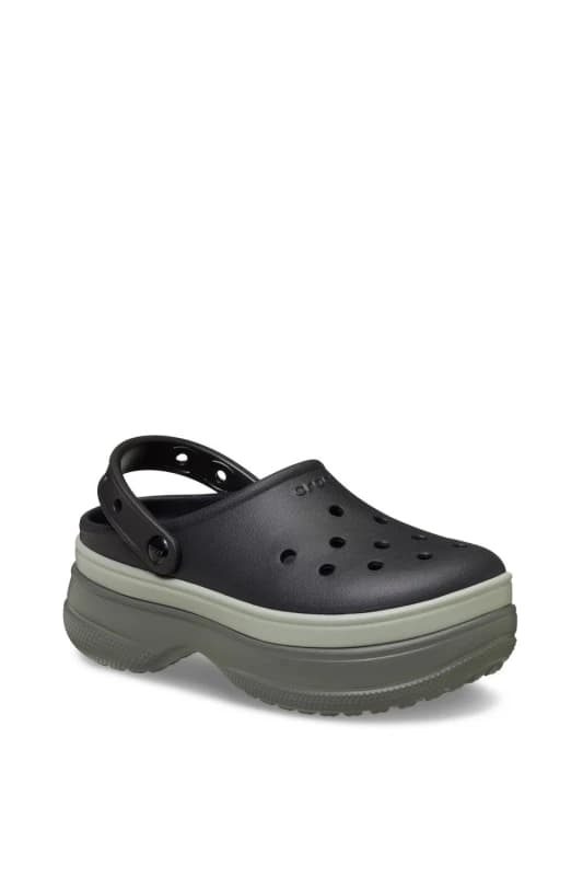 Image of Crocs Womens Classic Stacked Clog in Black Size: 6 Black Female 6