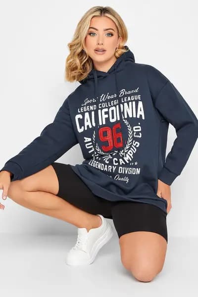 Image of Yours Printed Hoodie Blue
