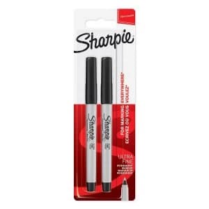 Image of Sharpie Ultra Fine Permanent Marker Black Blister PK2