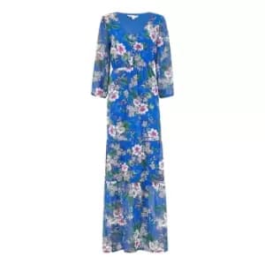 Image of Yumi Blue Floral Print Maxi - Blue