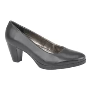 Image of Mod Comfys Womens/Ladies Plain Leather Heel Court Shoes (6 UK) (Black)