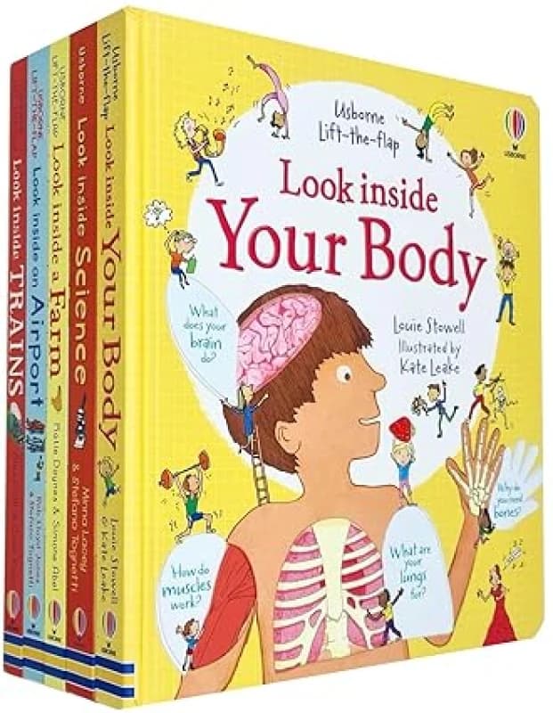 Image of Usborne Lift The Flap Look Inside 5 Books Collection Set Louie Stowell, Minna Lacey, Katie Daynes, Rob Lloyd Jones, Alex Frith Books