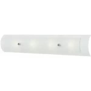 Image of Loops - IP44 4 Bulb Wall Light Bent Linen Glass Frames Polished Chrome LED G9 3.5W