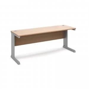 Image of Vivo Straight Desk 1800mm x 600mm - Silver Frame Beech Top