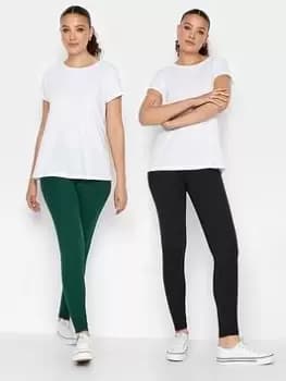 Image of Long Tall Sally 2 Pack Legging Green And Black, Size 10, Women