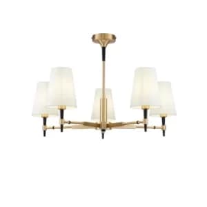 Image of Zaragoza Chandelier Brass, 5 Light, E14