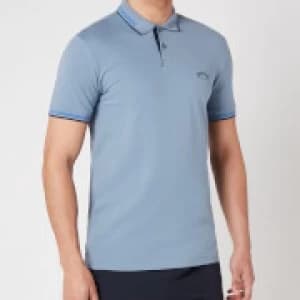 Image of Hugo Boss Athleisure Paul Curved Logo Polo Shirt Silver Size M Men