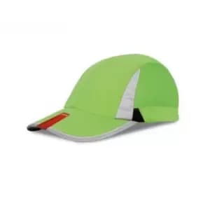 Image of Spiro Unisex 2 Panel Sport Baseball Cap (One size) (Lime/Black)