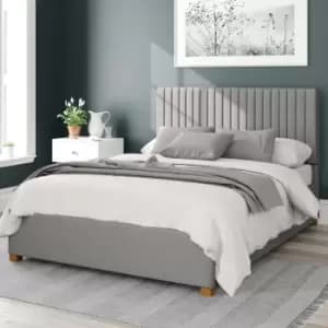 Image of Aspire Grant Upholstered Ottoman Bed Eire Linen Grey Double