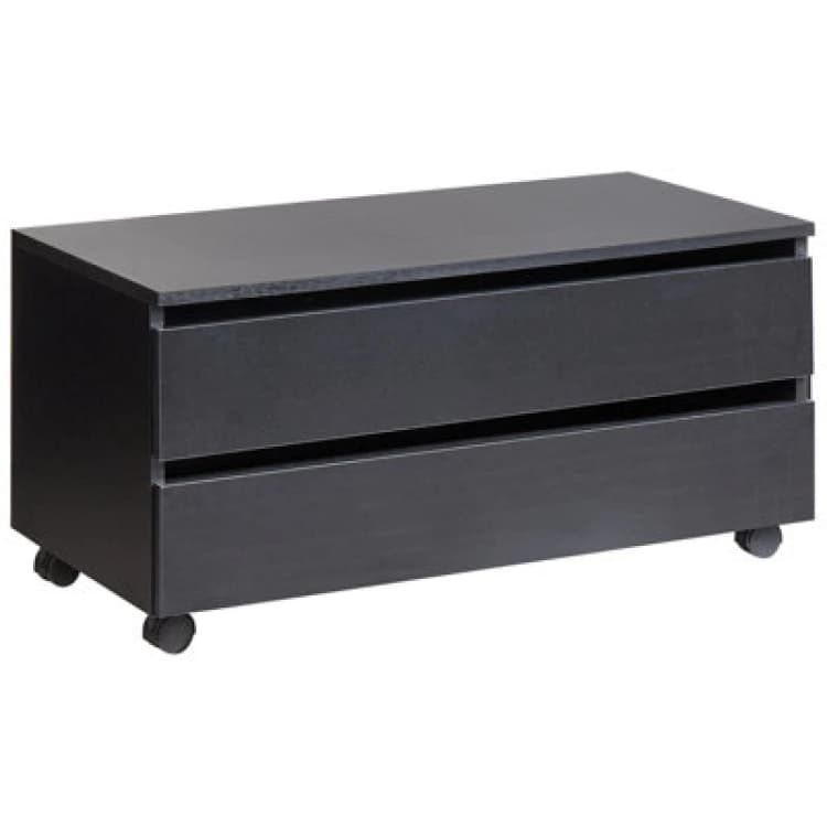 Image of Beliani Bathroom Cabinet Teresina With Wheels 80 Cm Black