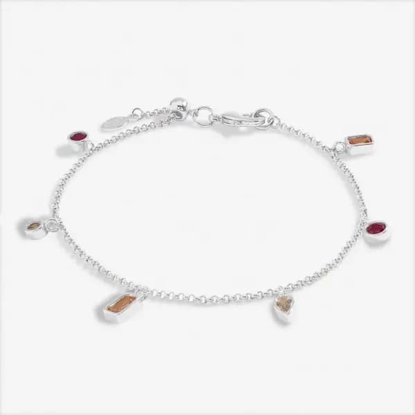 Image of Gem Glow Multi Gem Silver Plated 19cm Adjustable Bracelet 7178
