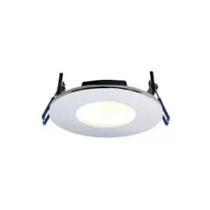 Image of Saxby Orbitalplus - Fire Rated Integrated LED 1 Light Bathroom Recessed Light Chrome Plate IP65