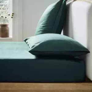 Image of Ted Baker 250 Thread Count Plain Dye Single Fitted Sheet, Forest