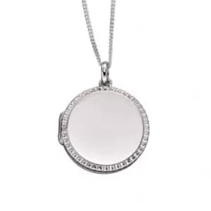 Image of Locket Round Diamond Cut Pendant P4794