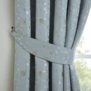 Image of Curtina Renata Floral Jacquard Weave Curtain Tie Back, Duck Egg, Pair