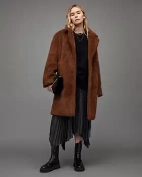 Image of AllSaints Doria Faux Fur Coat