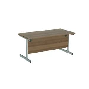 Image of Jemini Single Rectangular Desk 1200x800x730mm Dark WalnutSilver