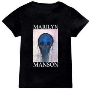 Image of Marilyn Manson - Halloween Painted Hollywood Kids 11 - 12 Years T-Shirt - Black