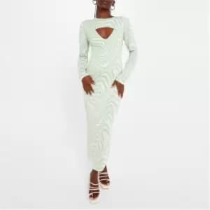 Image of Missguided Swirl Print Maternity Knit Midaxi Dress - Multi