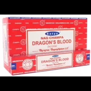 Image of Box of 12 Packs of Dragons Blood Incense Sticks by Satya