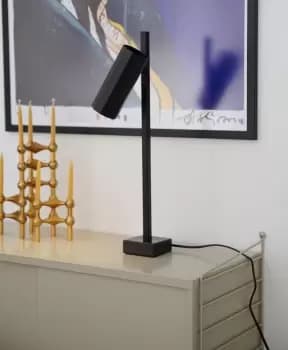 Image of Alanis Indoor Living Dining Office Table Lamp in Black (Diam) 6cm