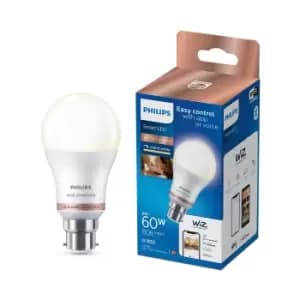 Image of Philips Wiz B22 60W LED Cool White A60 Smart Light Bulb