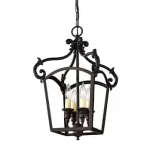 Image of 4 Bulb Chandelier Hanging Pendant LIght Oil Rubbed Bronze LED E14 40W Bulb