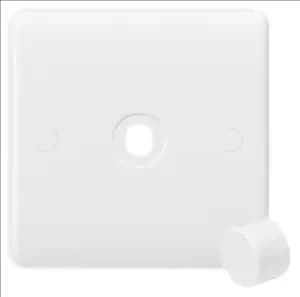 Image of KnightsBridge Curved Edge 1G Dimmer Plate with Matching Dimmer Cap