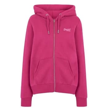 Image of Superdry Full Zip Hoodie - Soft Pink MKE