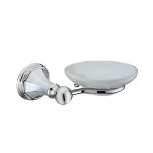 Image of Traditional Glass Soap Dish Holder - Oxbridge