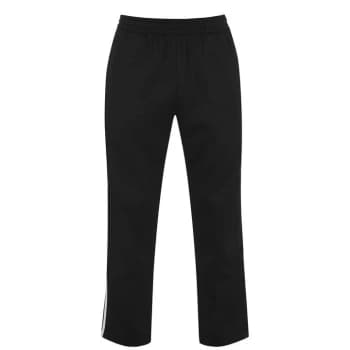 Image of Lonsdale 2 Stripe Open Hem Jogging Pants Mens - Black/White